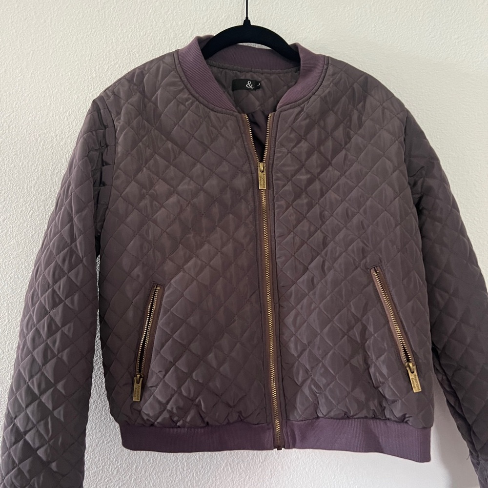 Women’s Ampersand Ave Large Purple Quilted Bomber Jacket large
